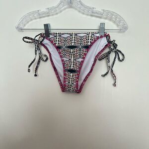 Patterned Bikini Bottom with Side Ties